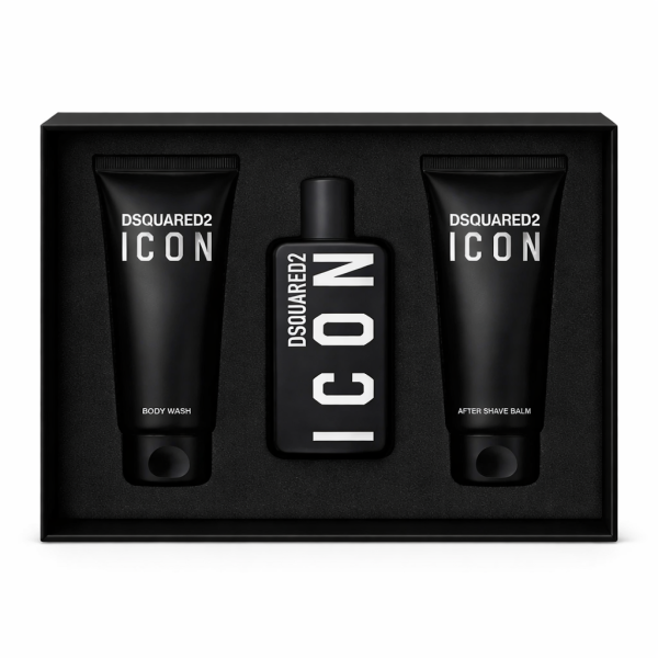 DSQUARED2 Icon Pour Homme Gift Set (Eau de Parfum 100ml + Shower Gel 100ml + Aftershave Balm 100ml)